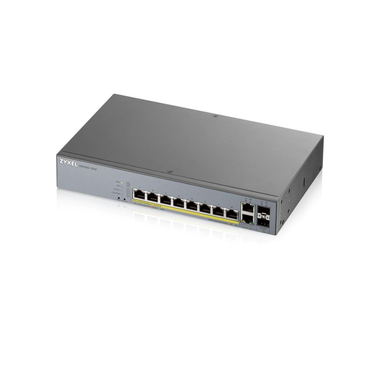 Switch 12 port GS1350 1y CCTV - SWITCH 12 PORTAR CCTV 1 ÅR LIC GS1350-12HP-EU0101F