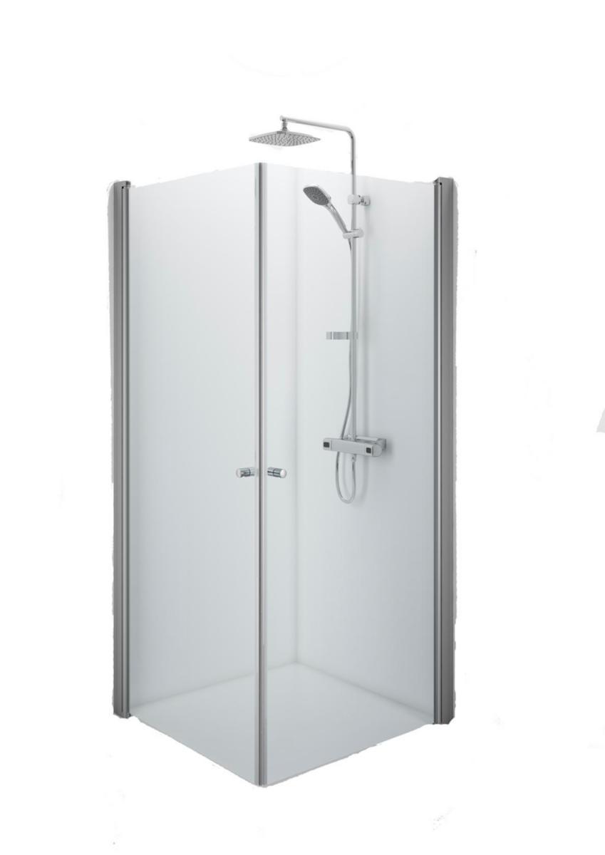Duschvägg SPNK Space rak enkeldörr, knopp, Contura Shower - CS SPACE SPNK 900 KNOPP RAK D-VÄGG NATUR/KLARGLAS