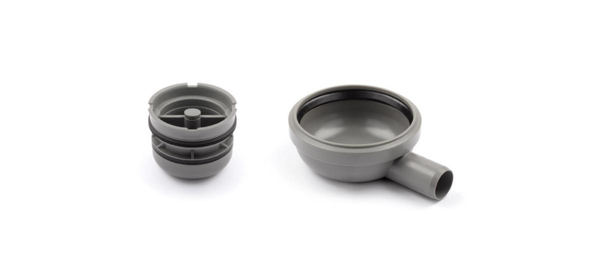 Utloppshus 32mm. Jafo - UTLOPPSHUS MED VATTENLÅS,HÖRN MED MEKANISKT LUKTSTOPP