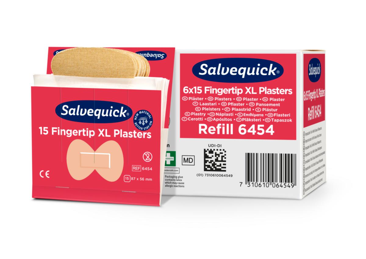 Fingertoppsplåster XL Salvequick Cederroth 6454 - FINGERTOPPSPLÅSTER TEXTIL XL 6454 CEDERROTH
