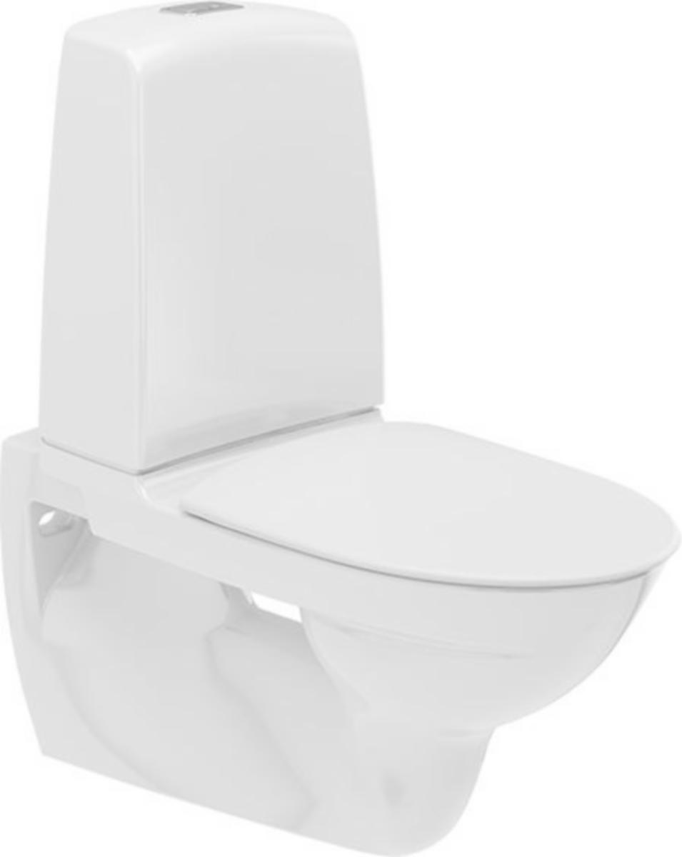 WC-stol, vägghängd, Spira Rimfree 6293, Ifö - WC SPIRA 6293 IFÖ 4/2L VÄGGHÄNGD MJUKSITS