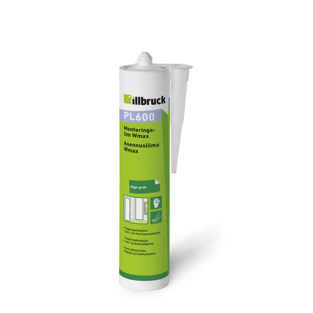 Monteringslim illbruck PL600 - MONTERINGSLIM ILLBRUCK PL600 WMAX VIT 310ML