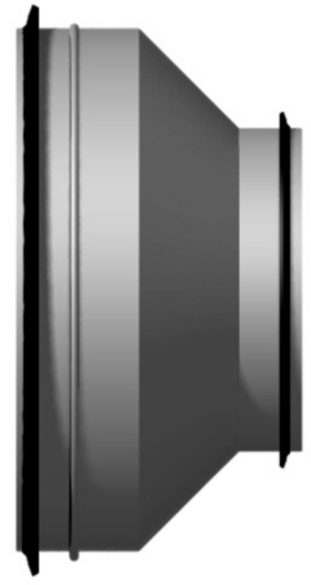 Dimensionsförändring Syrafast stål 316L, koncentrisk (nippel - nippel), Grundström - REDUCERING 316L 200-160 KONC NN RF SYRAFAST GRUNDSTRÖM