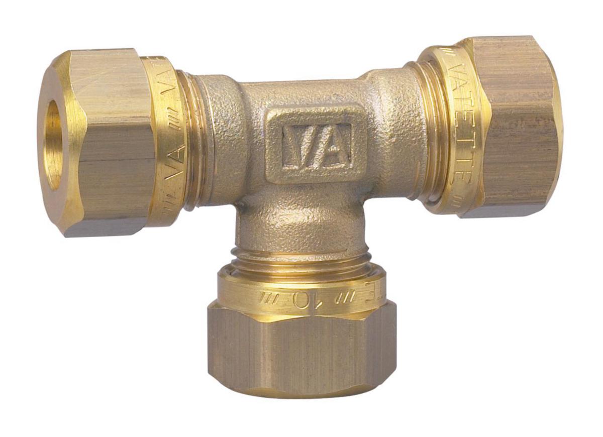 T-koppling 90°, VA 1150 förminskade gul, Vatette - 15X12 VATETTE-T-KOPPLING VA 1150