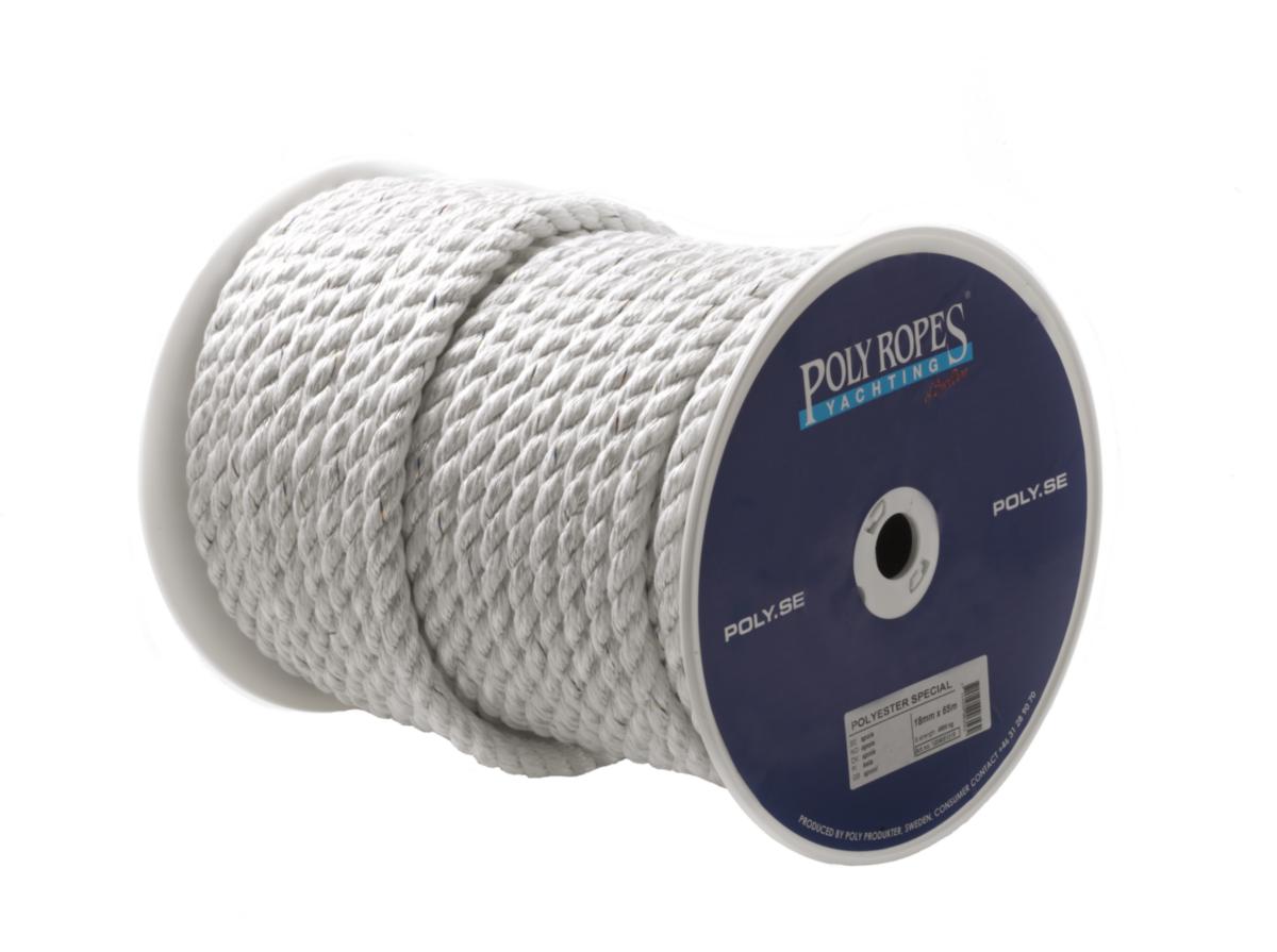 Tågvirke Polyester Special - TÅGVIRKE POLYESTER SPECIAL VIT 3-SLAGET 16MM 85M/SP