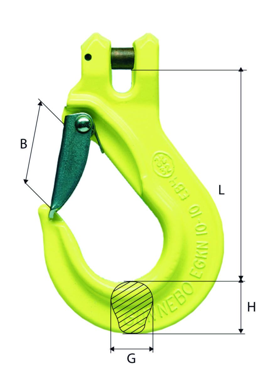Spärrkrok Gunnebo Industrier GrabIQ typ EGKN - SPÄRRKROK GRABIQ  8-10 TYP EGKN MAXLAST 2.5T