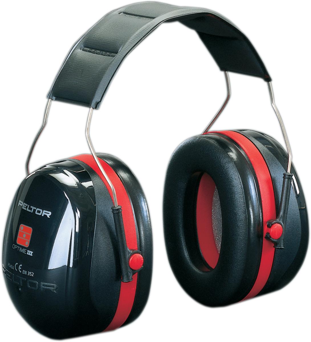 Hörselkåpa 3M Peltor Optime III - HÖRSELKÅPA PELTOR OPTIME IIIA SV/RÖD HJÄSSBYGEL H540A