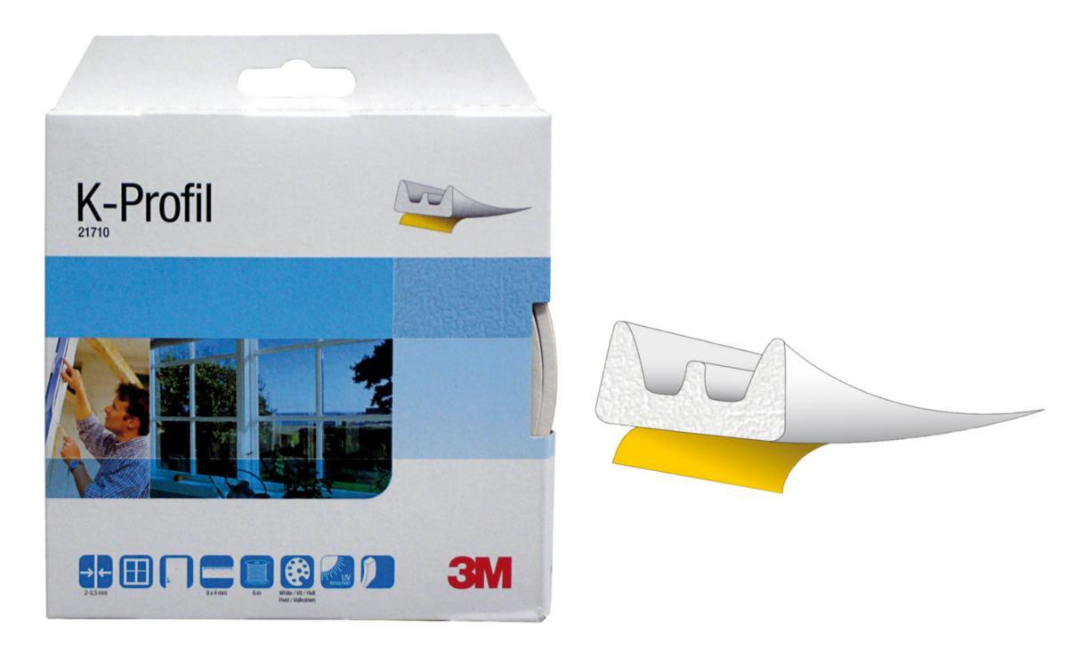 Tätningslist 3M K-Profil - TÄTNINGSLIST K-LIST EPDM 21730 24M-9X4MM VIT SJH
