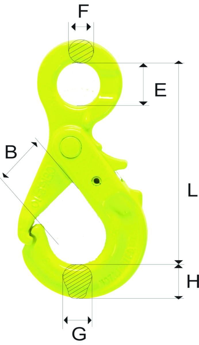 Säkerhetskrok Gunnebo Industrier GrabIQ typ OBK - SÄKERHETSKROK GRABIQ OBK7/8-10 MED GRIP LATCH MAXLAST 2.5T