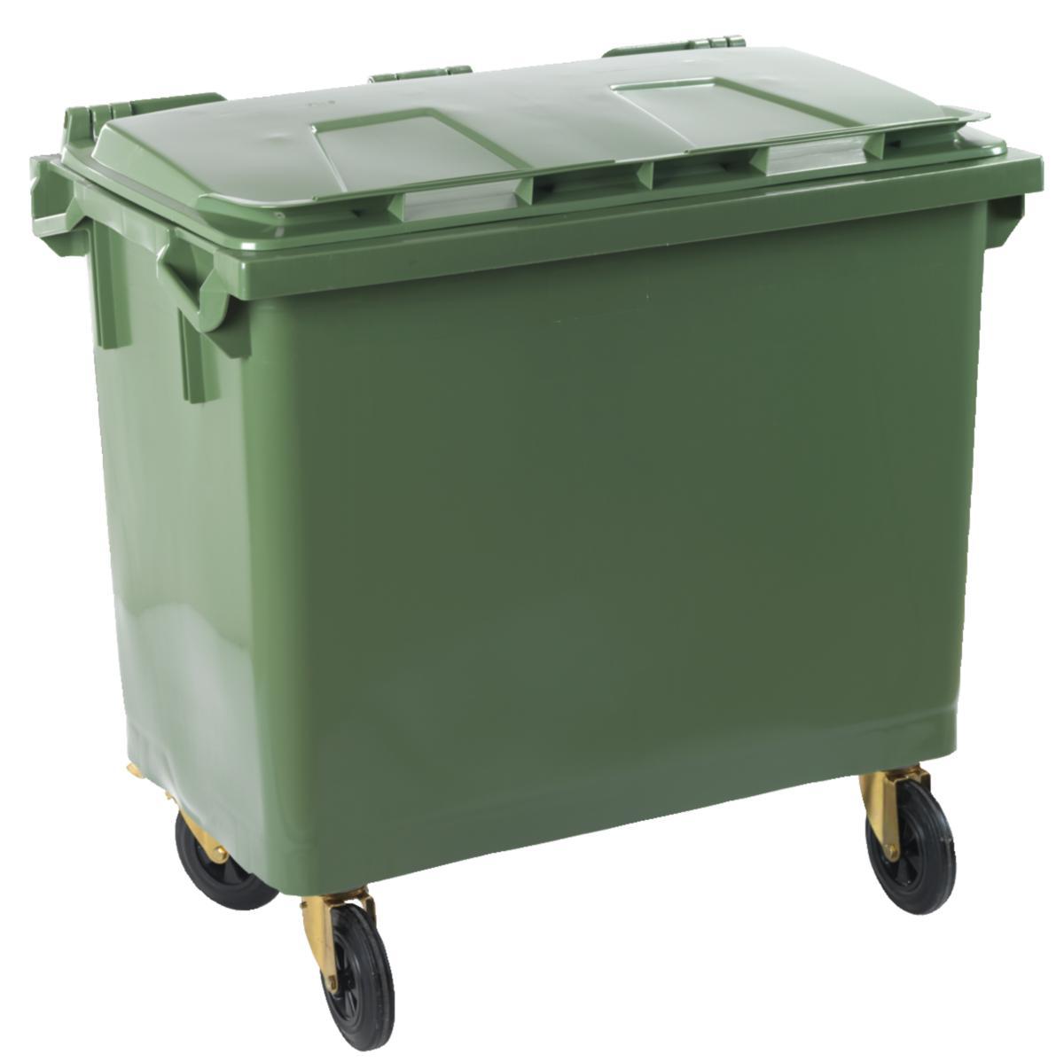 Sopkärl PWS 4 hjul - SOPKÄRL PWS 660L 4 HJUL GRÖN PLAST MED LOCK