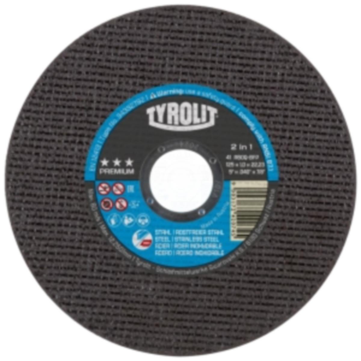 Kapskiva Tyrolit Premium 2in1 - KAPSKIVA TYROLIT PREMIUM 2IN1 125X1.0X22 A60Q-BFKA 41F
