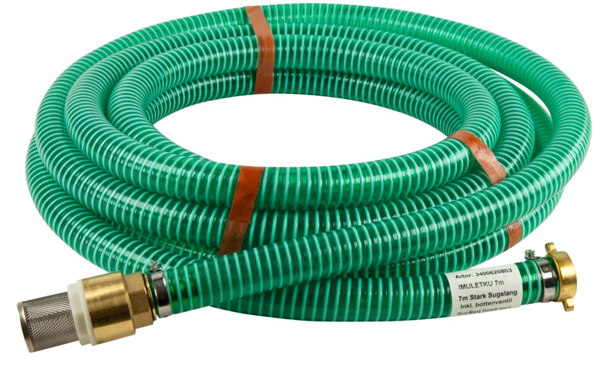 Sugslang, armerad, för pumpautomat - SUGSLANG FÖR PUMPAUTOMAT 32MM BOTTENVENTIL 1" ANSLUTNING INV