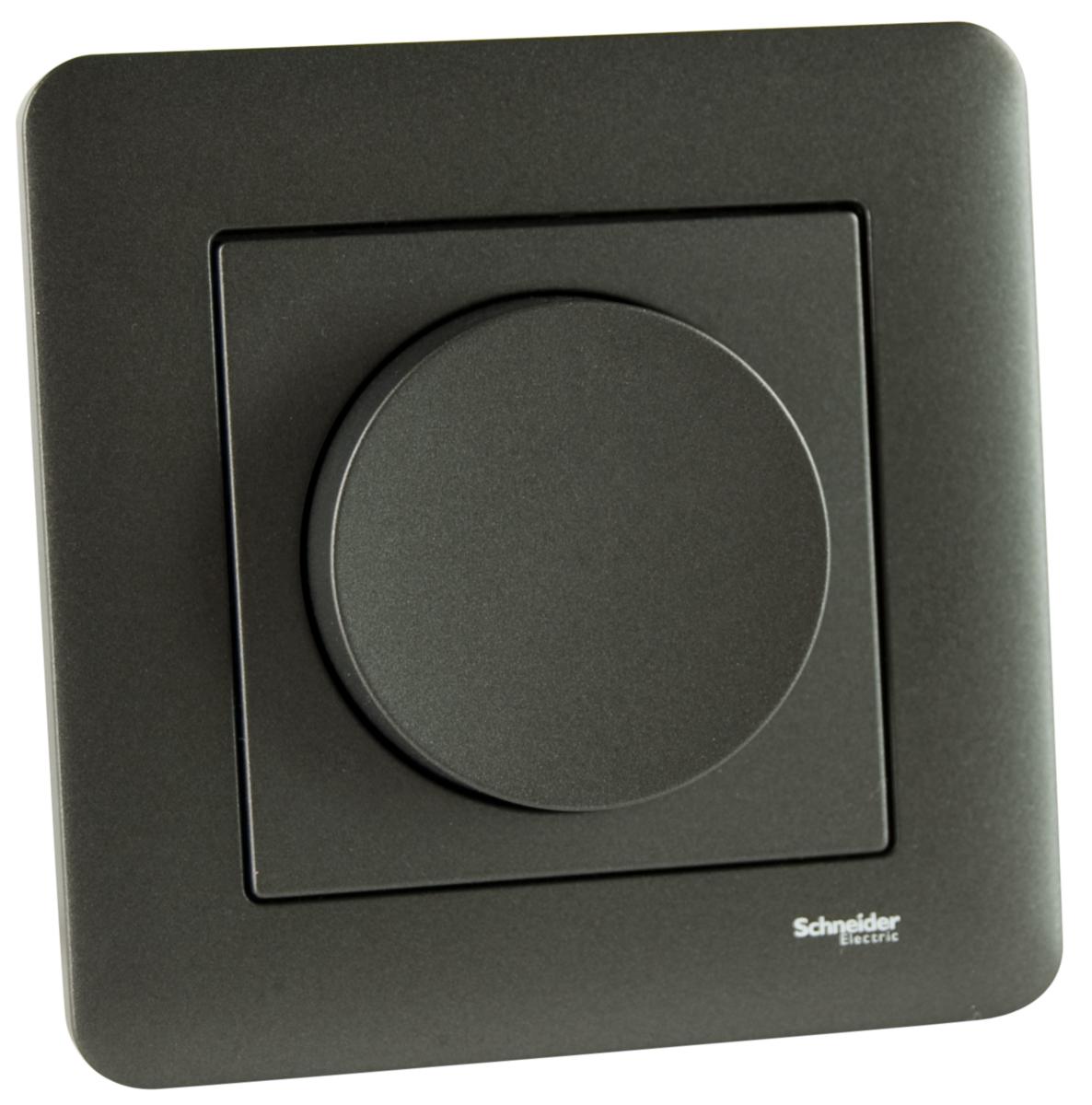 Dimmer för glödljus och lågvotshalogen med elektronisk trafo, Exxact, 20-315 W, Schneider - DIMMER 20-315W INF VRID EXXACT GLÖDLJ ELEKTRONISK ANTRACIT