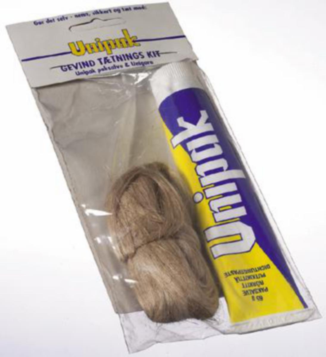 Packningspasta Unipak och lin - i sats - UNIPAK GÄNGTÄTNINGSSATS 65GR RÖRKITT & LIN