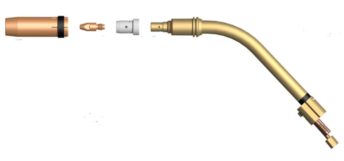 Slitdelar för Mex svetspistol SB 501W - KONTAKTRÖR M8X30X1,2MM CUCRZR FÖR MB4-501D