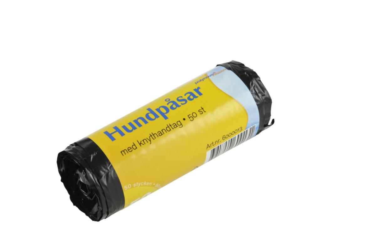 Hundpåse - HUNDPÅSE MED KNYT SVART 50ST/RLE 220X390X0.02MM