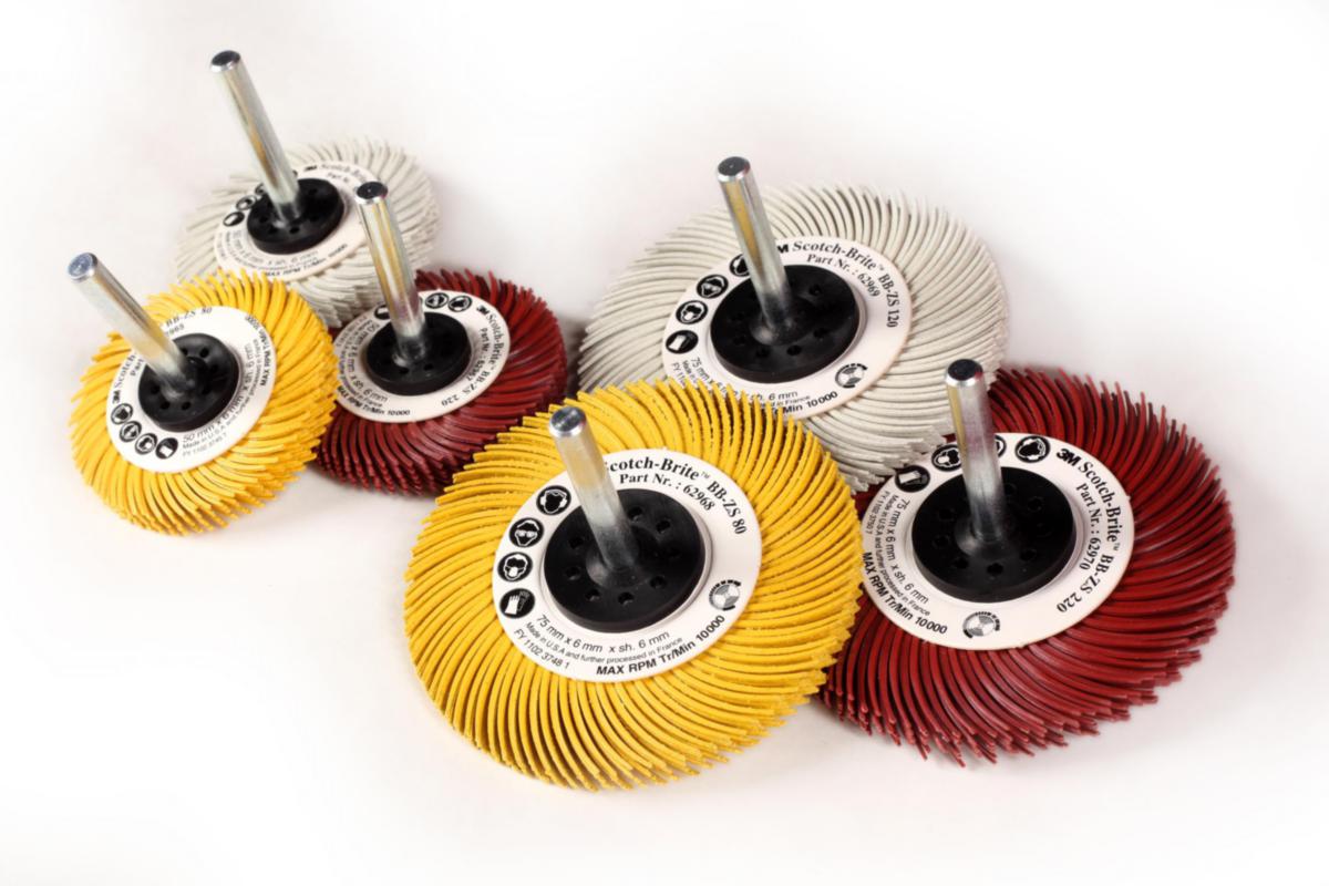 Radialborste 3M RB-ZB med 6 mm skaft - RADIALBORSTE 3M RB-ZB 50MM GUL MED 6MM AXEL KORN 80