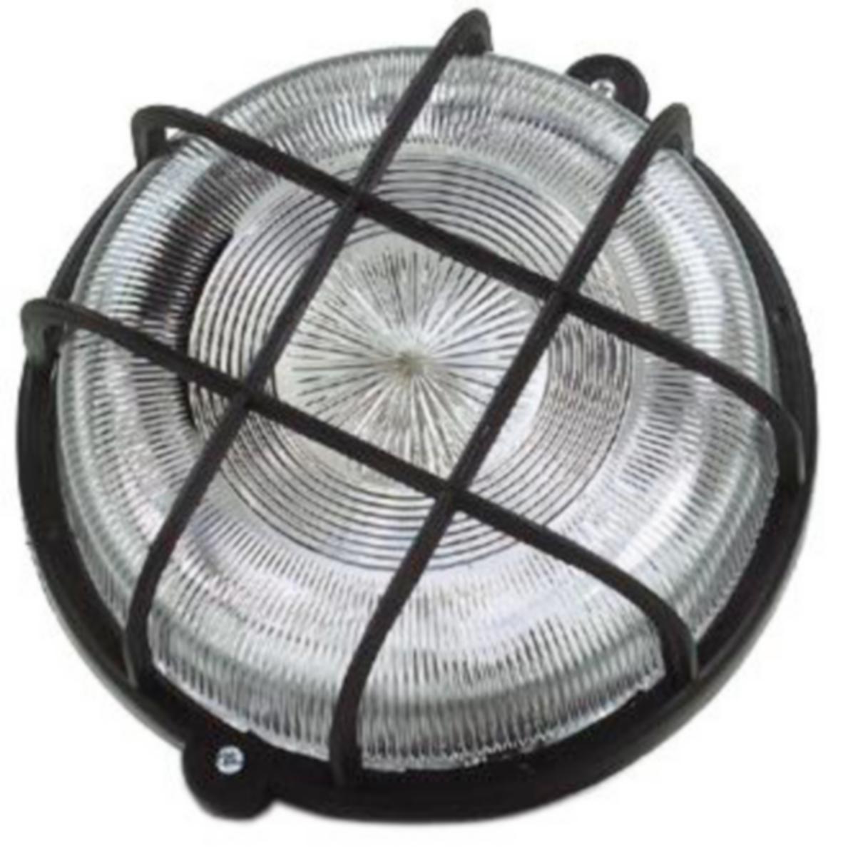 Gallerarmatur, rund, plastgaller - GALLERARMATUR 100W SVART RUND IP44