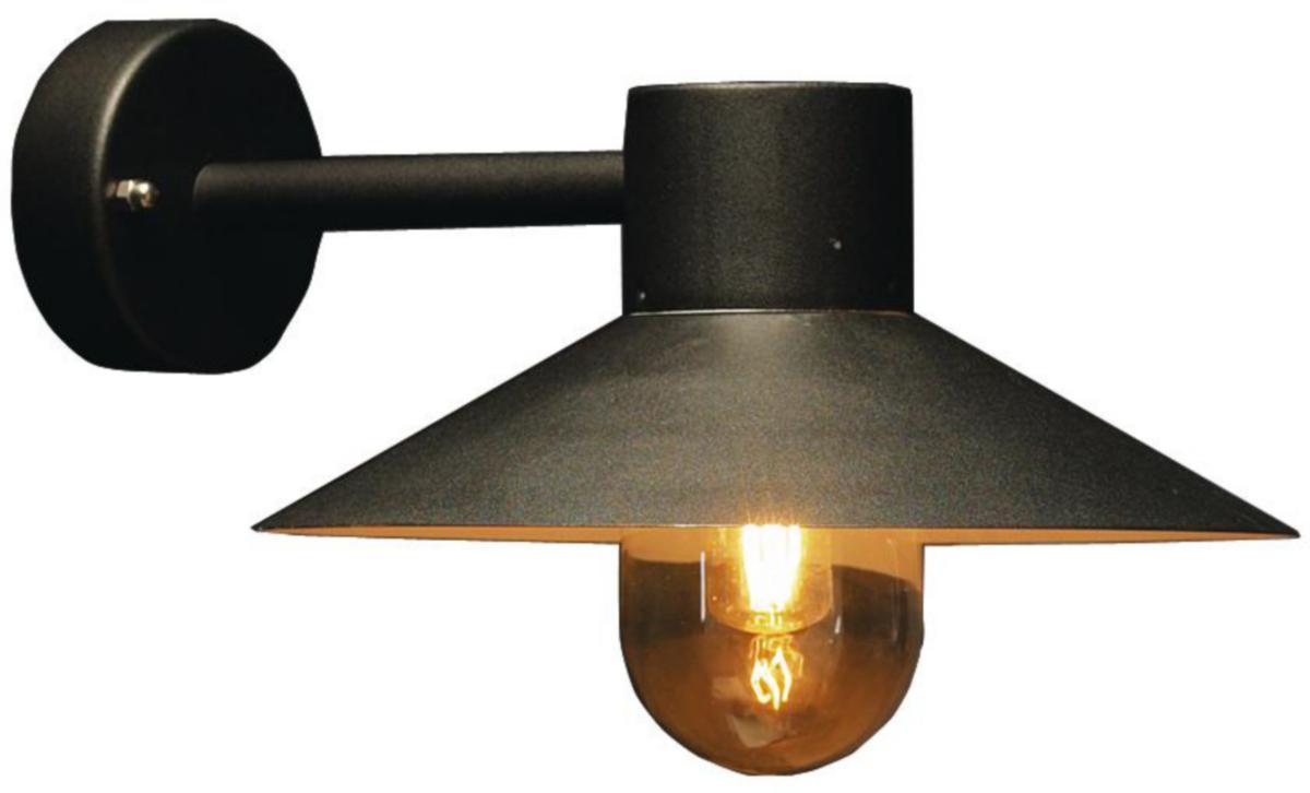 Vägglykta Lund, med klart glas, Norlys - UTOMHUSARM VÄGGLYKTA NORLYS LUND 290 SVART E27 IP54