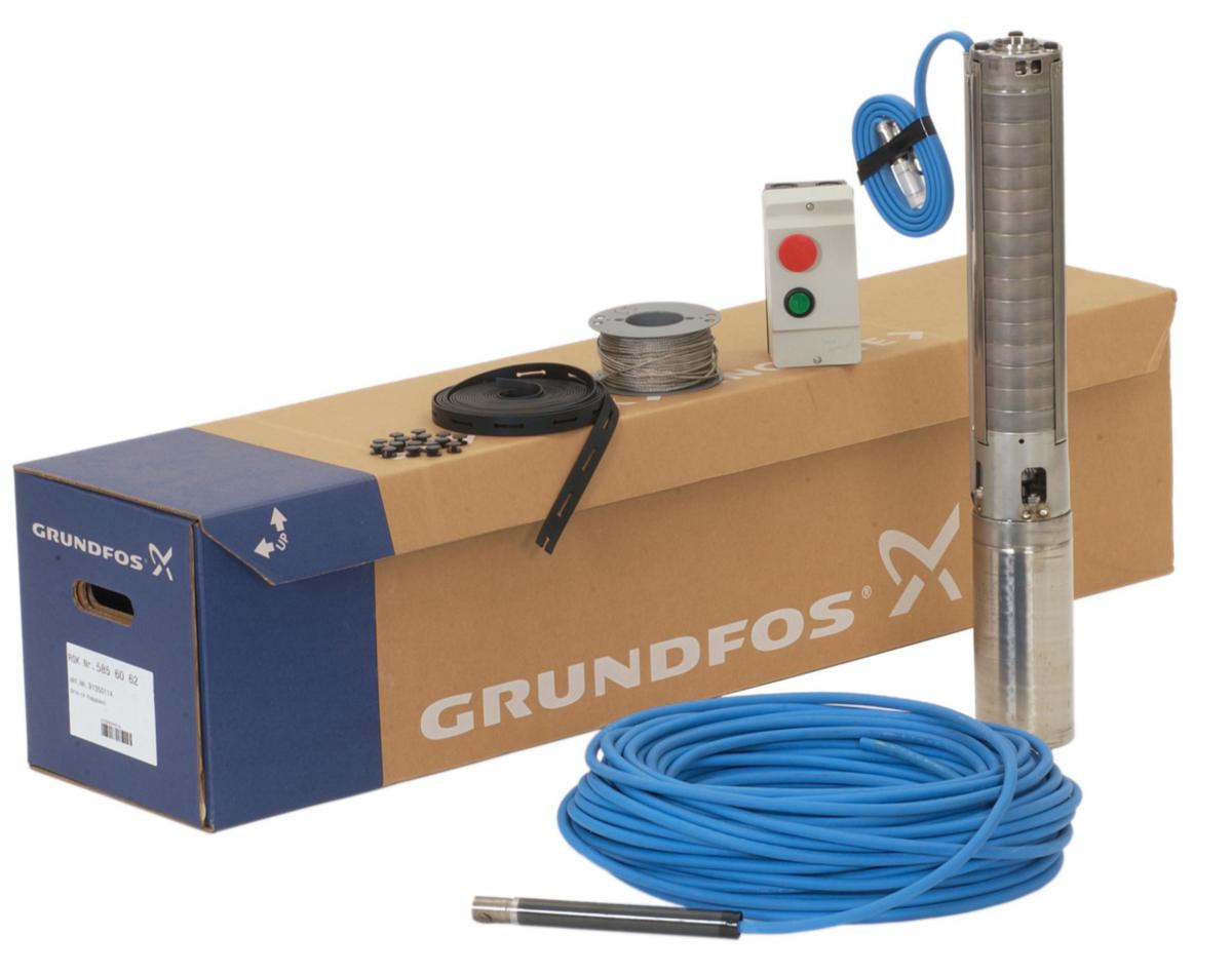Djupbrunnspump SP1A, 3-fas, pumppaket, Grundfos - GRUNDFOS PUMPPAKET SP1A-21 90M KABEL 3-F 0.55kW 1.6A 5856064