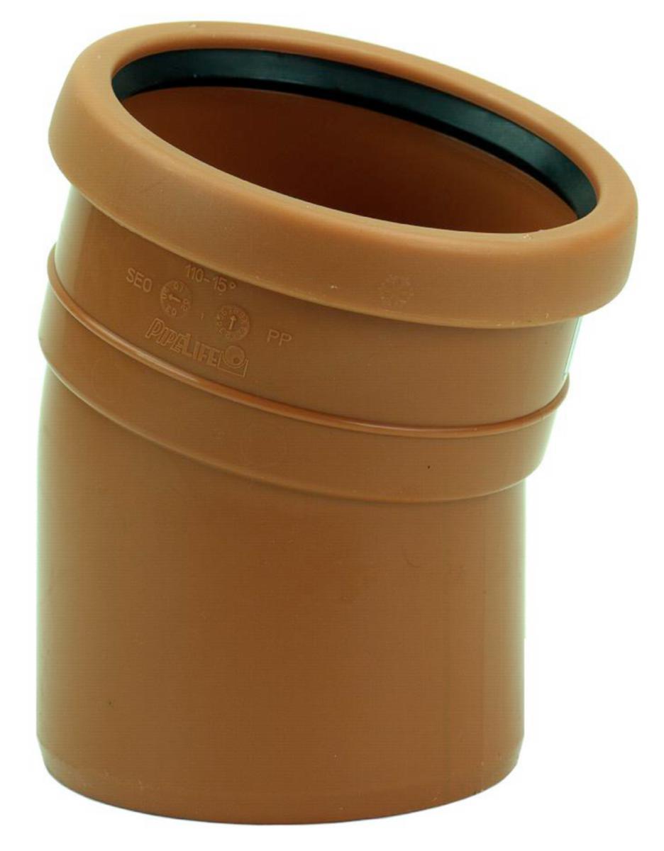 Markavloppsböjar PP 15° 1-muff - MARK BÖJ 110X15GR 1 MUFF PP 2353933