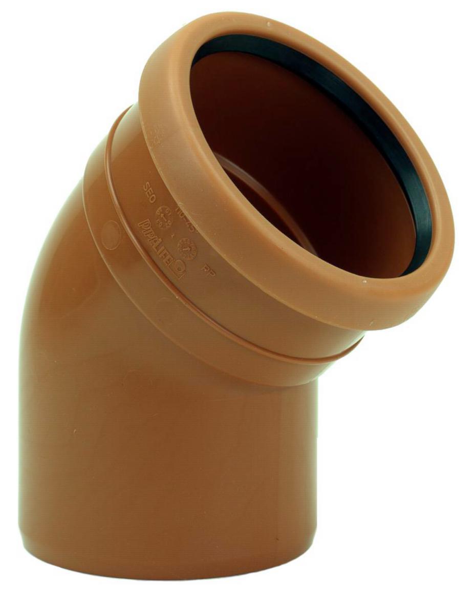 Markavloppsböjar PP 45° 1-muff - MARK BÖJ 110X45GR 1 MUFF PP 2353923
