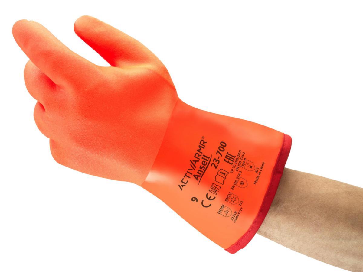 Kemskyddshandske vinter Ansell ActivArmr 23-700 - VINTERHANDSKE ANSELL POLARGRIP 23-700 STL 10