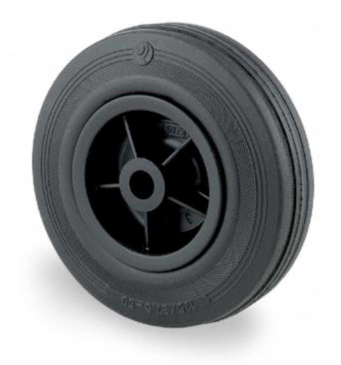 Hjul Tente - HJUL TENTE 80MM MASSIVT GUMMI PVR080 AXEL 12MM
