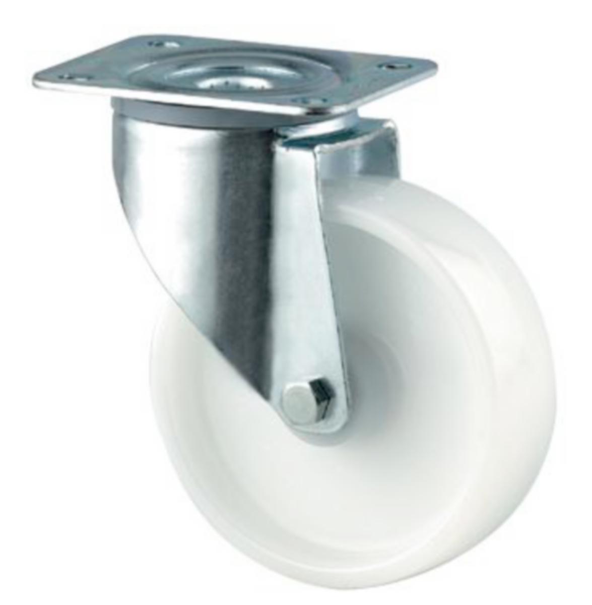 Länkhjul Tente - LÄNKHJUL TENTE 200MM NYLON VIT 3470UOR200P63 PLATTA 137X105MM