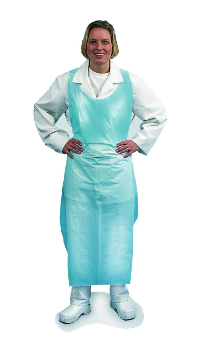 Korttidsförkläde polyeten - KORTTIDSFÖRKLÄDE BLÅ POLYETEN 1400X800X0,04 BLOCK 50 ST/FRP