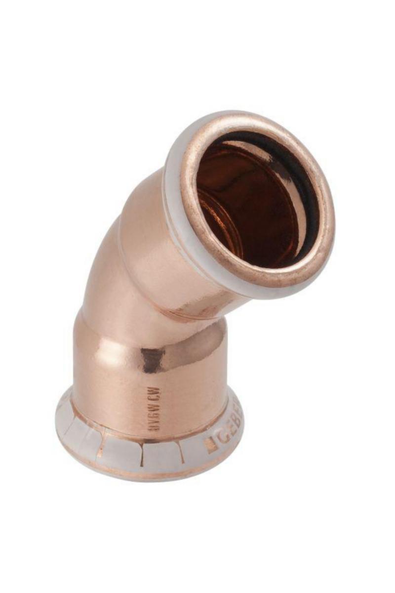 Böj 45° med 2 muff koppar, Mapress - 28  BÖJ 45GR MA-PRESS CU 60605 2-MUFF