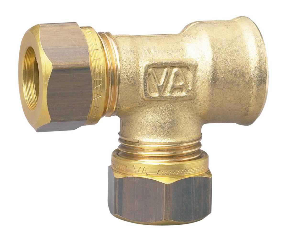 T-koppling 90° VA 1166 gul, Vatette - 15X15XG15 VATETTE-T-KOPPLING INV GG SIDA VA 1166