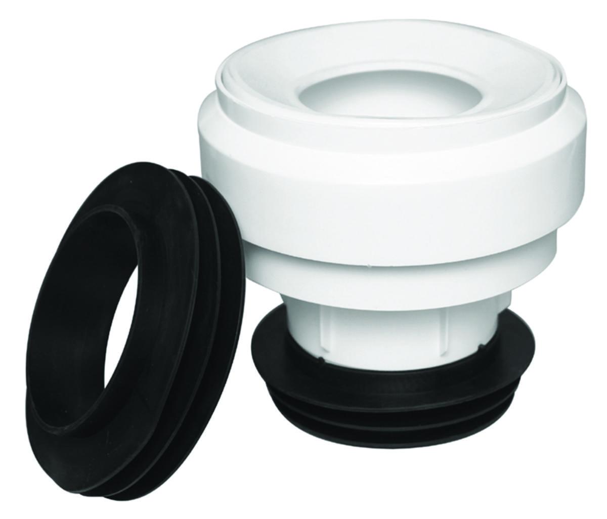 WC-anslutning centrisk (rak), Faluplast - 110MM PVC/PP/MA WC-ANSL. CENT. VIT MED WC-MANSCHETT OCH HUV