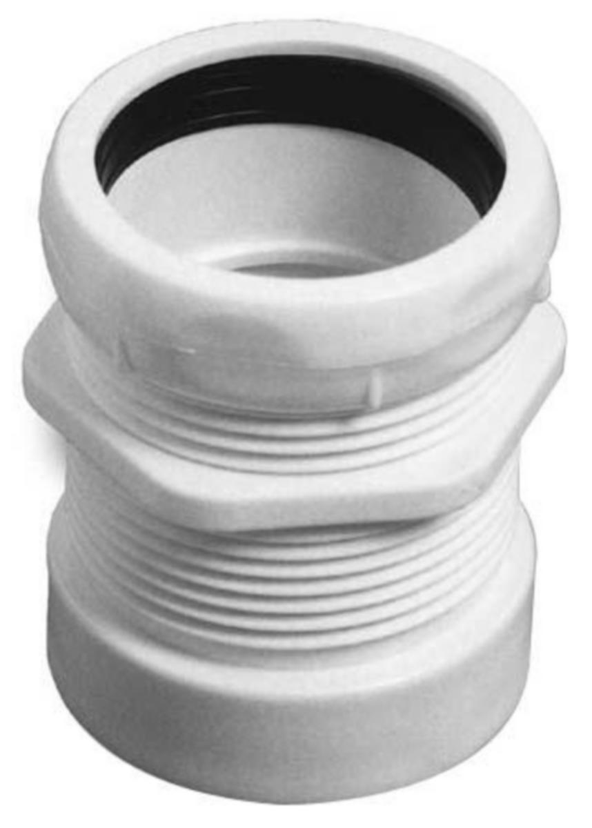 Övergångskopplingar för utloppsrör med  in- och utvändig gänga, Faluplast - 32XR40 KOPPL. VIT INV/UTV VIT FP 75800