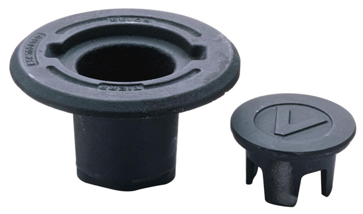 Ventilbetäckning servisventiler, rund - BELOS SERVISVENTILBETÄCKNING MED RUND RAM FLYTANDE