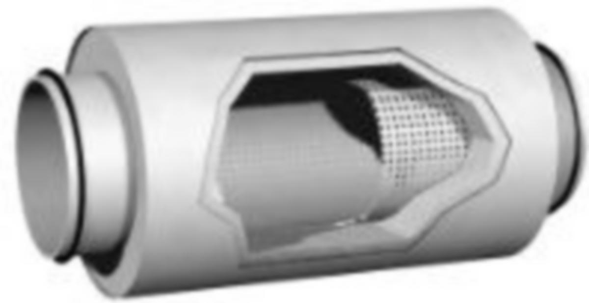 Cirkulär ljuddämpare Syrafast stål 316L, NRF50, ETS - LJUDDÄMPARE NRF50-H 100-300 RF SYRAFAST ETS