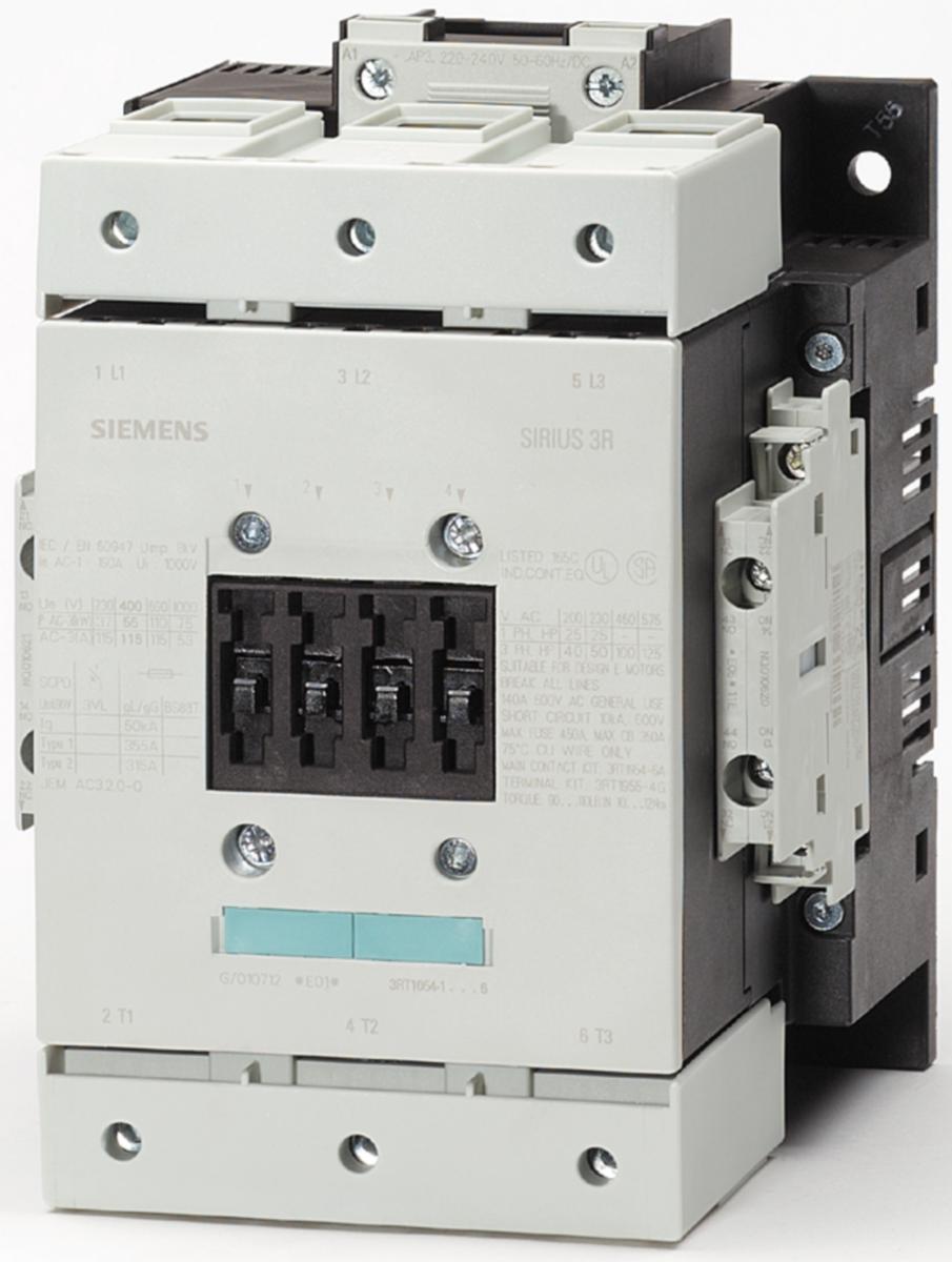 Kontaktor 3RT10 S6 3-polig AC- eller DC-spole - KONTAKTOR 400V 55KW 230V 3RT1054-1AP36