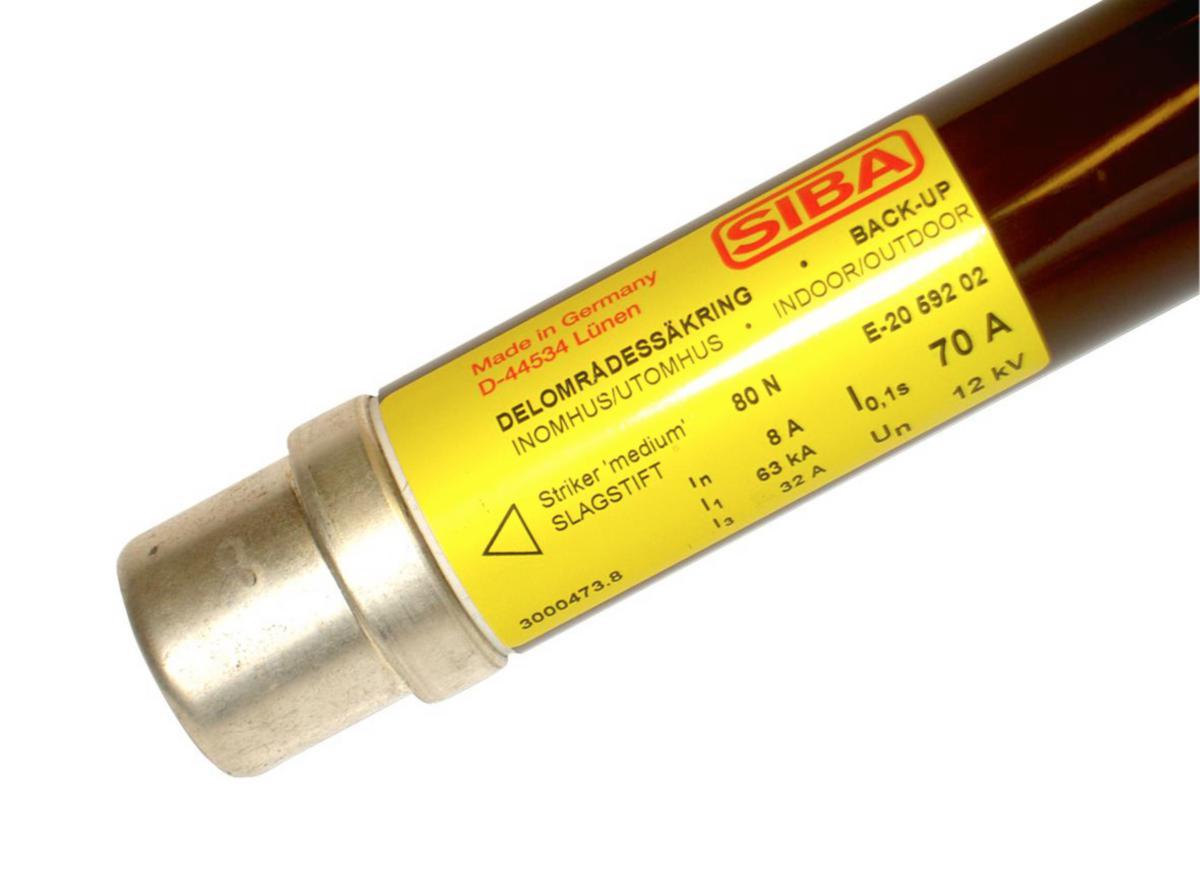 Högspänningssäkringar 12kV, delområdessäkringar - HÖGEFFEKTSÄKR 12A/12KV DELOMR 120A