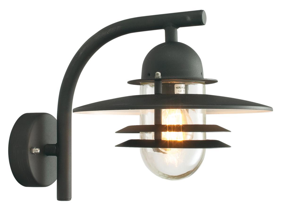 Vägglykta Oslo, med klart glas, Norlys - VÄGGLYKTA OSLO SVART E27 IP54