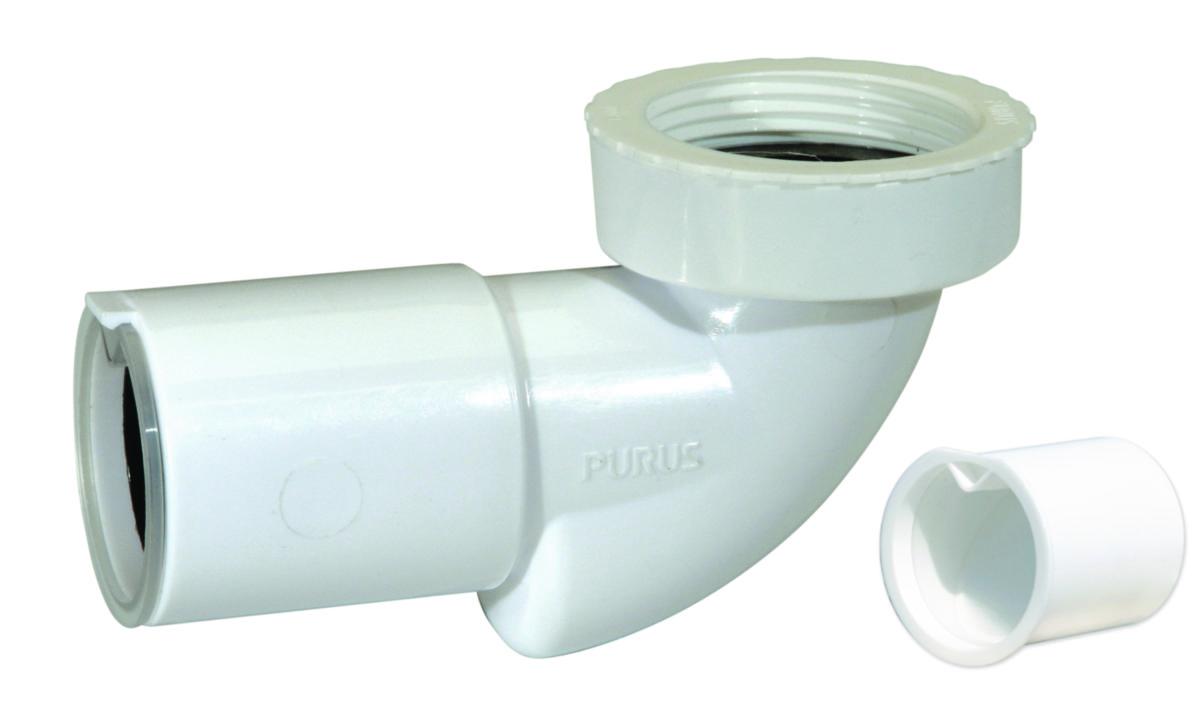 Utloppsvinkel PUM, Purus - PURUS UTLOPPSVINKEL G40/32X40 UTV M LUKTSPÄRRSMEMBRAN VIT