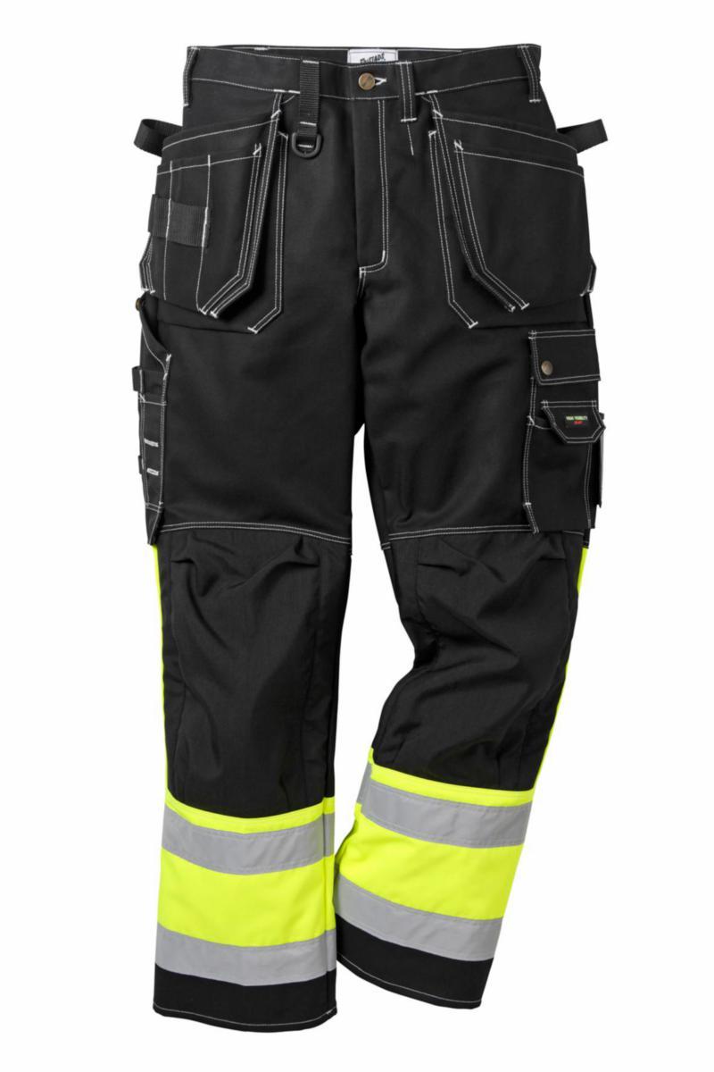 Hantverksbyxa varsel FAS Fristads - MIDJEBYXA FK 247 FAS SVART/GUL VARSEL KLASS 1 STL C46