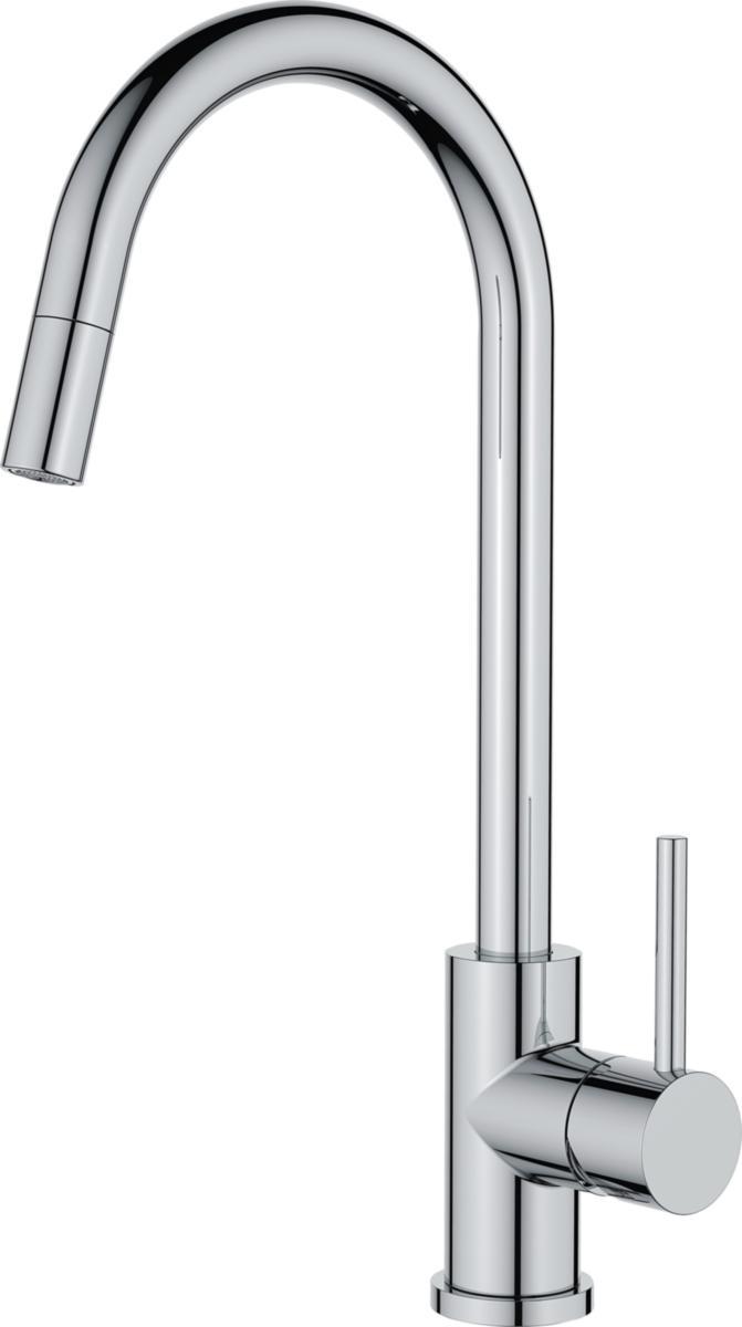 1-greppsblandare för diskbänk, utdragbar pip, Imperia Flex U, ADORA® - KÖKSBL ADORA KROM UTDRAGB PIP 12818.00 IMPERIA FLEX U-PIP