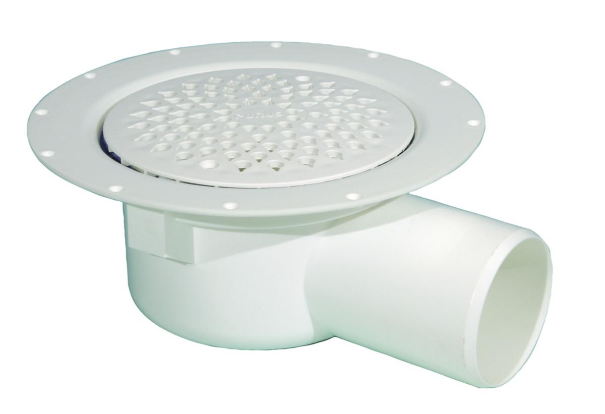 Golvbrunn med sidoutlopp, PEH, Purus Ymer 75 - GOLVBRUNN YMER SIDOUTLOPP PEH LÅGBYGGD 150X75 PURUS 7113546