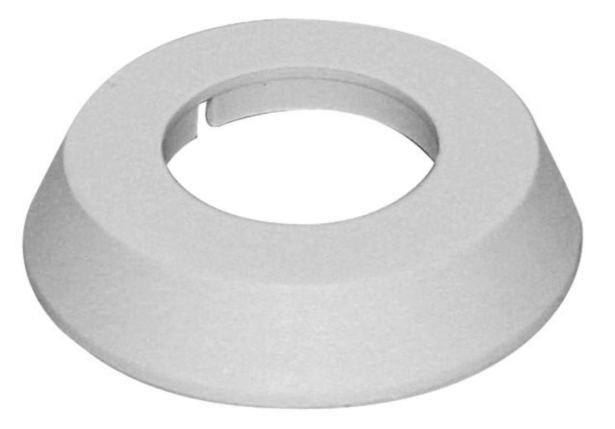 Vägghuv hel, lågbyggd, Faluplast - 40 VÄGGHUV HÖJD 12MM. HÅL 40MM VIT FB 58410