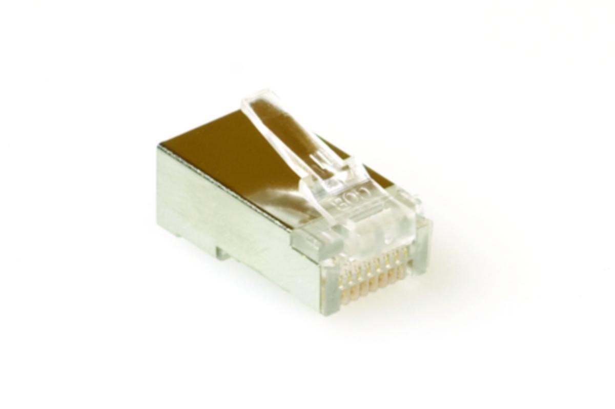 Modularkontakt RJ45 FTP8/8 - MODULAR KONTAKT CAT5,8 POL RUND SOLID STP 25/fp