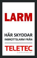 Larmskylt självhäftande sticker, Teletec