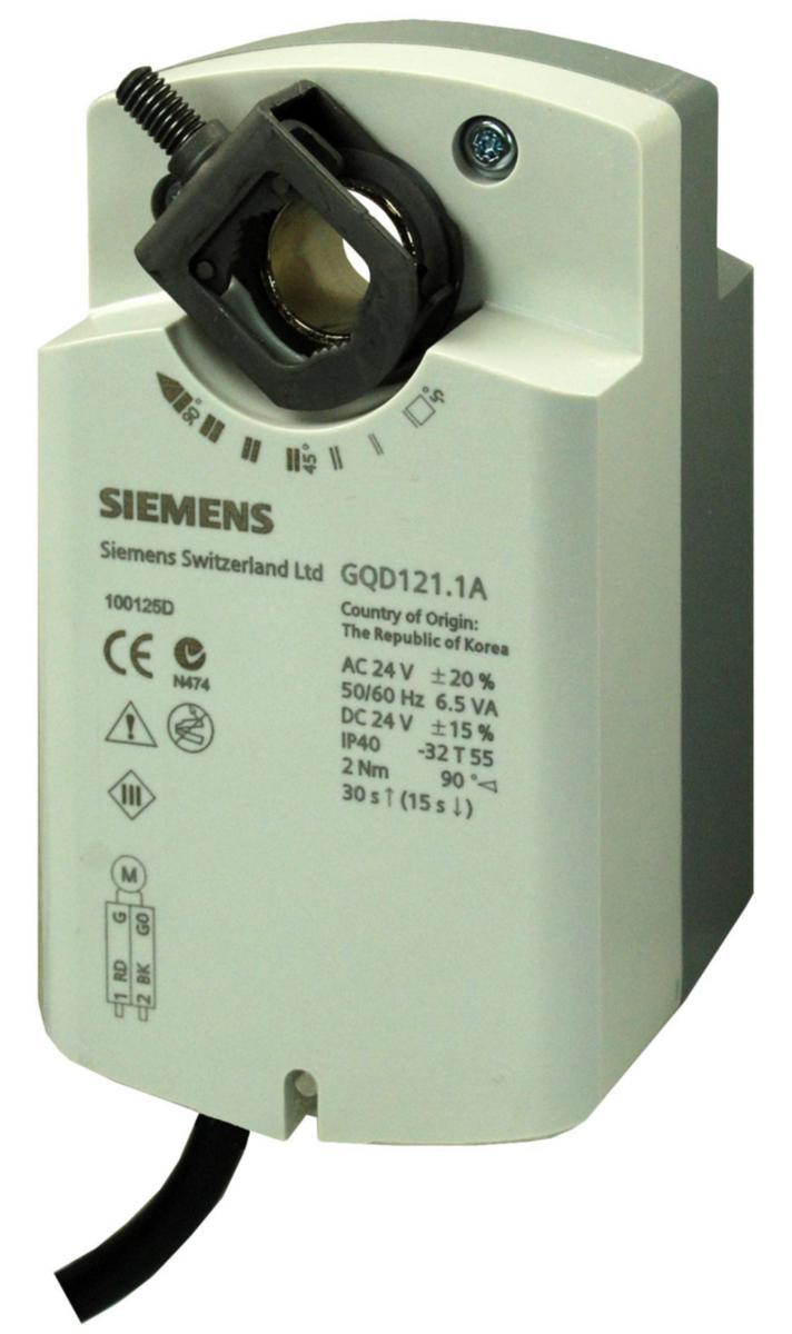 Spjällmotor GQD321.1A, vridande, 2-läges, AC 230 V, fjäderåtergång, Siemens - GQD321.1A SPJÄLLMOTOR SIEMENS