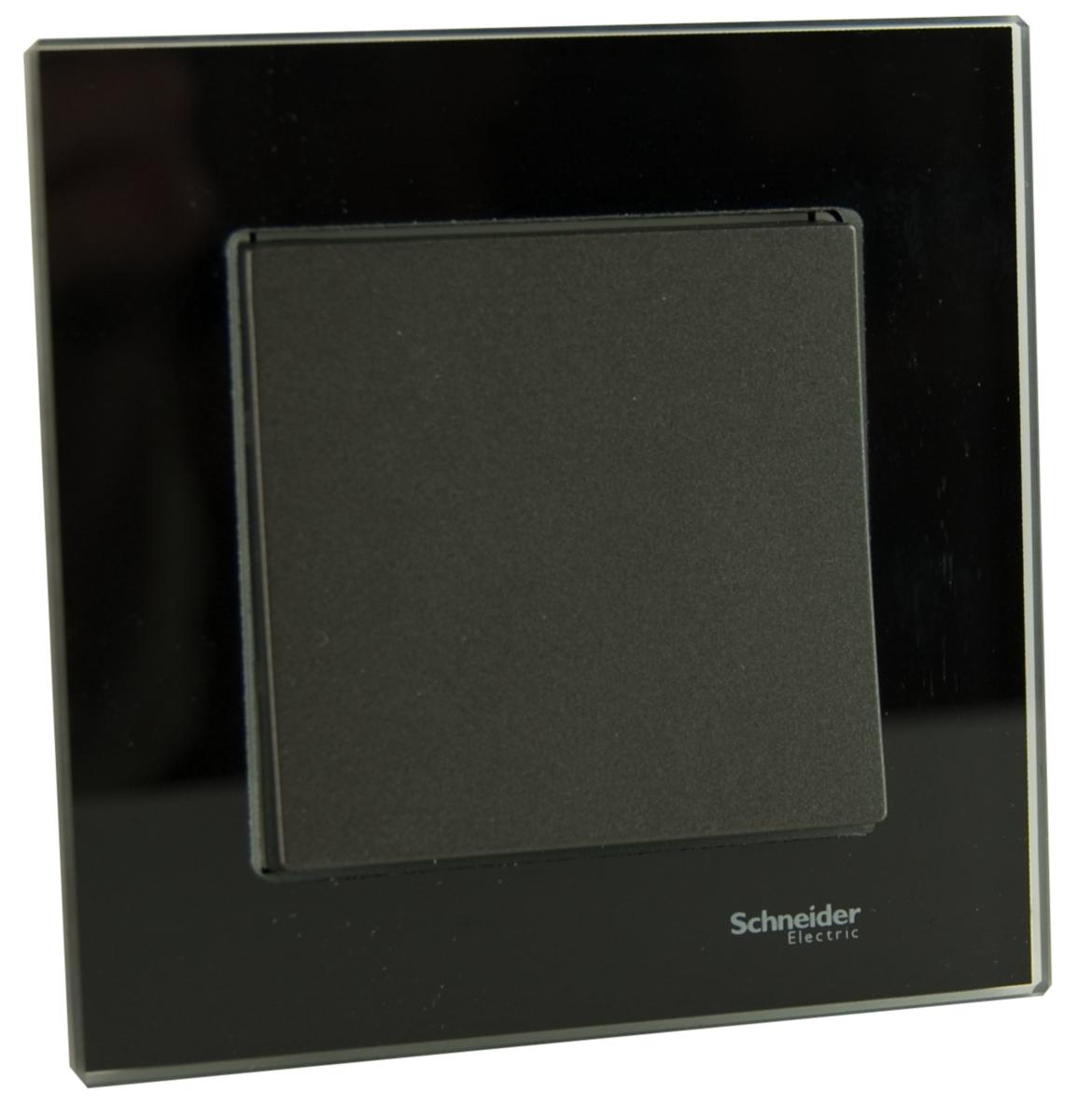 Strömbrytare, infälld, Exxact Solid, Schneider - STRÖMBRYTARE TRAPP 1P A GLAS INF EXXACT SOLID BLISTER