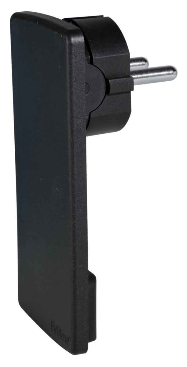 Stickpropp Evoline, låg och vinklad modell, jordad - STICKPROPP EVOLINE JORD SVART