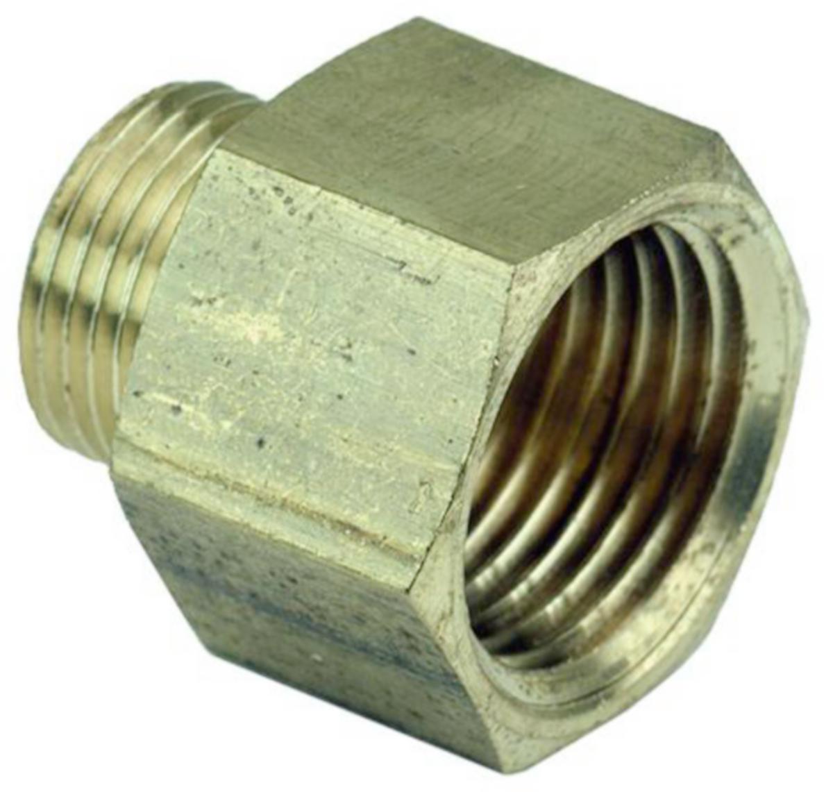 Nipplar av metall, in- utv gg - METALL-NIPPEL R20X R15 IN/UTV GÄNGA MÄSSING